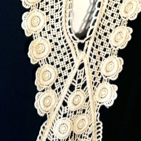 Kona Sol SZ M Crochet Trim Black Halter One Piece Swimsuit Beach Vacation Boho - Picture 10 of 12